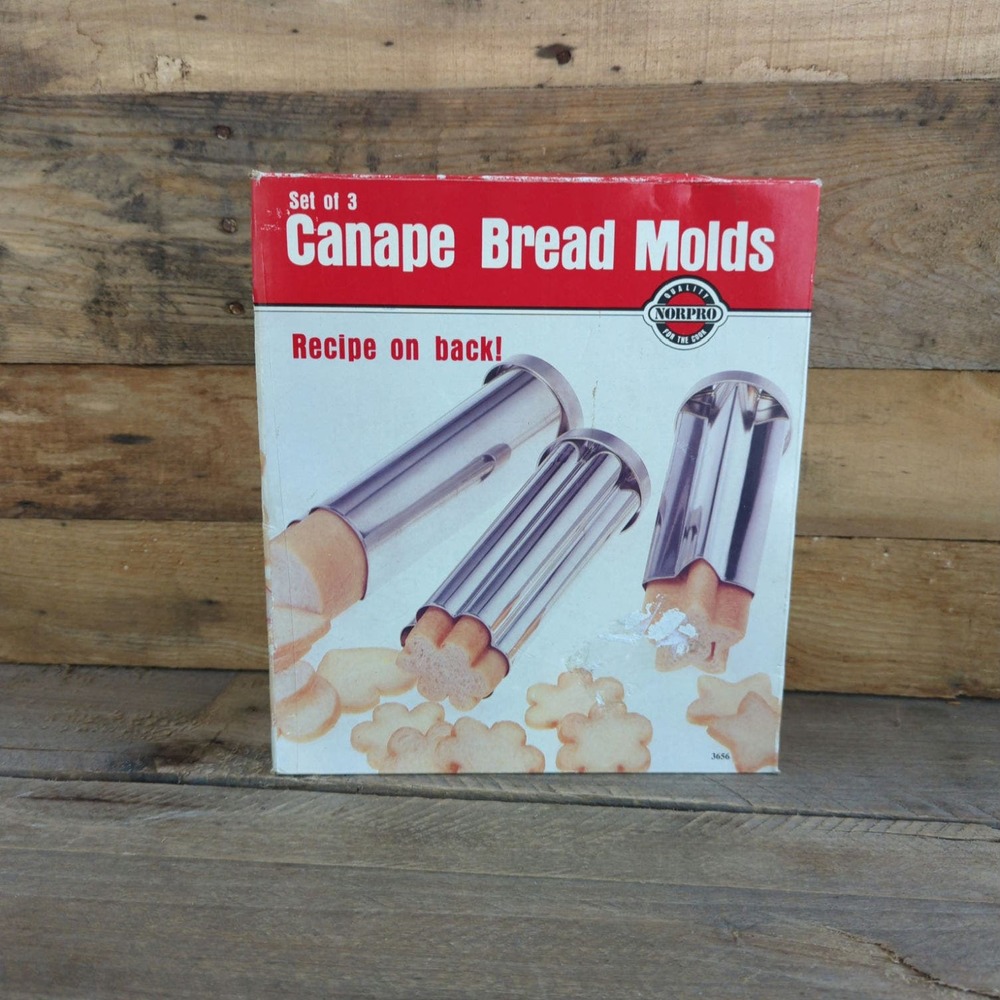 Set of Three Canape Bread Molds by Norpro In Box Unused